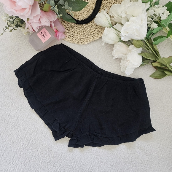 Other - Black Ruffle Lounge Shorts Soft Sleep Shorts Relaxed Fit L